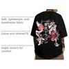 image:imageGORGLITTER Mens Japanese Graphic Tshirts Oversized Drop Shoulder T ShirtBlack Flower  Letter