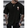image:imageGORGLITTER Mens Japanese Graphic Tshirts Oversized Drop Shoulder T ShirtBlack Koi  Lotus