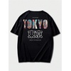 image:imageGORGLITTER Mens Japanese Graphic Tshirts Oversized Drop Shoulder T ShirtBlack Letter  Slogan