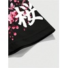 image:imageGORGLITTER Mens Japanese Graphic Tshirts Oversized Drop Shoulder T ShirtBlack Sakura  Samurai