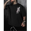 image:imageGORGLITTER Mens Japanese Graphic Tshirts Oversized Drop Shoulder T ShirtBlack Sword  Cherry Blossom