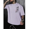 image:imageGORGLITTER Mens Japanese Graphic Tshirts Oversized Drop Shoulder T ShirtMauve Purple Sword  Cherry Blossom