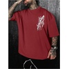 image:imageGORGLITTER Mens Japanese Graphic Tshirts Oversized Drop Shoulder T ShirtRed Sword  Cherry Blossom