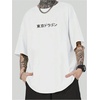 image:imageGORGLITTER Mens Japanese Graphic Tshirts Oversized Drop Shoulder T ShirtWhite Flower  Letter