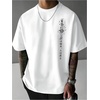 image:imageGORGLITTER Mens Japanese Graphic Tshirts Oversized Drop Shoulder T ShirtWhite Letter  Flower