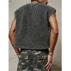 image:imageGORGLITTER Mens Knit Cropped T Shirt Sleeveless Crew Neck Boxy Oversized Tank Top Vintage Streetwear TopsBlack