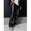 image:imageGORGLITTER Mens Leather Pants Baggy Western Concert Cowboy Rodeo OutfitsBlack