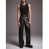 image:imageGORGLITTER Mens Leather Pants Baggy Western Concert Cowboy Rodeo OutfitsBlack Dark