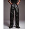 image:imageGORGLITTER Mens Leather Pants Baggy Western Concert Cowboy Rodeo OutfitsBlack Dark