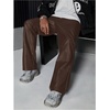 image:imageGORGLITTER Mens Leather Pants Baggy Western Concert Cowboy Rodeo OutfitsLeather Brown