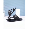 image:imageGORGLITTER Mens Leather Sandals Slides Beach Round Flip Flops SlippersSolid Black