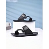 image:imageGORGLITTER Mens Leather Sandals Slides Beach Round Flip Flops SlippersSolid Black