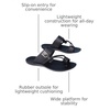 image:imageGORGLITTER Mens Leather Sandals Slides Beach Round Flip Flops SlippersSolid Black