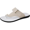 image:imageGORGLITTER Mens Leather Sandals Slides Beach Round Flip Flops SlippersWhite