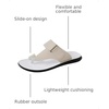 image:imageGORGLITTER Mens Leather Sandals Slides Beach Round Flip Flops SlippersWhite