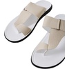 image:imageGORGLITTER Mens Leather Sandals Slides Beach Round Flip Flops SlippersWhite