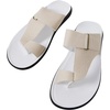 image:imageGORGLITTER Mens Leather Sandals Slides Beach Round Flip Flops SlippersWhite