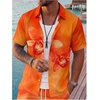image:imageGORGLITTER Mens Matching Summer Cruise Sets Floral Vacation Beach OutfitsOrange