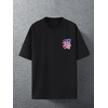 image:imageGORGLITTER Mens Oversized Graphic T Shirts Short Sleeve Drop Shoulder TeeBlack Bear and Slogan