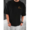 image:imageGORGLITTER Mens Oversized Graphic T Shirts Short Sleeve Drop Shoulder TeeBlack Sculpture  Letter