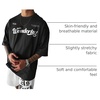 image:imageGORGLITTER Mens Oversized Graphic T Shirts Short Sleeve Drop Shoulder TeeBlack Slogan Letter