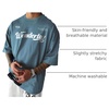 image:imageGORGLITTER Mens Oversized Graphic T Shirts Short Sleeve Drop Shoulder TeeBlue Slogan Letter