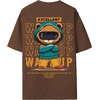 image:imageGORGLITTER Mens Oversized Graphic T Shirts Short Sleeve Drop Shoulder TeeCoffee Brown Cartoon Bear  Slogan