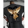 image:imageGORGLITTER Mens Oversized Graphic T Shirts Short Sleeve Drop Shoulder TeeDark Grey Angel Sculptural  Letter