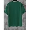 image:imageGORGLITTER Mens Oversized Graphic T Shirts Short Sleeve Drop Shoulder TeeGreen Slogan Letter