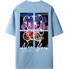 image:imageGORGLITTER Mens Oversized Graphic T Shirts Short Sleeve Drop Shoulder TeeLight Blue Bear and Slogan