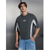 image:imageGORGLITTER Mens Oversized Graphic Tees Short Sleeve Streetwear Shirts Crewneck Casual Loose TShirt TopDark Grey and White