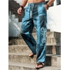 image:imageGORGLITTER Mens Patchwork Print Hippie Pants Baggy Comfy Colorful PantsBlue
