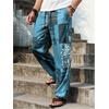 image:imageGORGLITTER Mens Patchwork Print Hippie Pants Baggy Comfy Colorful PantsBlue