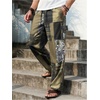 image:imageGORGLITTER Mens Patchwork Print Hippie Pants Baggy Comfy Colorful PantsGreen and Brown