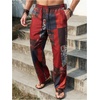 image:imageGORGLITTER Mens Patchwork Print Hippie Pants Baggy Comfy Colorful PantsRed and Blue