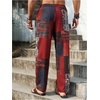 image:imageGORGLITTER Mens Patchwork Print Hippie Pants Baggy Comfy Colorful PantsRed and Blue