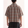 image:imageGORGLITTER Mens Plaid Cropped Shirt Button Up Y2K Vintage Crop Tops TeeBurnt Orange