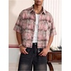 image:imageGORGLITTER Mens Plaid Cropped Shirt Button Up Y2K Vintage Crop Tops TeePink