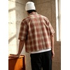 image:imageGORGLITTER Mens Plaid Cropped Shirt Button Up Y2K Vintage Crop Tops TeeRed