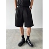 image:imageGORGLITTER Mens Pleated Shorts Wide Leg Business Casual Dress ShortsBlack