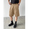 image:imageGORGLITTER Mens Pleated Shorts Wide Leg Business Casual Dress ShortsKhaki