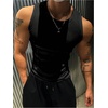 image:imageGORGLITTER Mens Ribbed Tank Top Undershirt Sleeveless Workout Muscle ShirtBlack