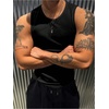 image:imageGORGLITTER Mens Ribbed Tank Top Undershirt Sleeveless Workout Muscle ShirtBlack