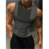 image:imageGORGLITTER Mens Ribbed Tank Top Undershirt Sleeveless Workout Muscle ShirtGrey