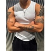 image:imageGORGLITTER Mens Ribbed Tank Top Undershirt Sleeveless Workout Muscle ShirtWhite