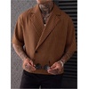 image:imageGORGLITTER Mens Striped Cropped Shirt Button Up Short Sleeve StreetwearBrown