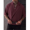 image:imageGORGLITTER Mens Striped Cropped Shirt Button Up Short Sleeve StreetwearBurgundy