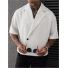 image:imageGORGLITTER Mens Striped Cropped Shirt Button Up Short Sleeve StreetwearWhite