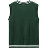 image:imageGORGLITTER Mens Sweater Vest Striped Cable Knit Sleeveless V Neck Pullover Sweater TopsDark Green