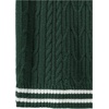 image:imageGORGLITTER Mens Sweater Vest Striped Cable Knit Sleeveless V Neck Pullover Sweater TopsDark Green